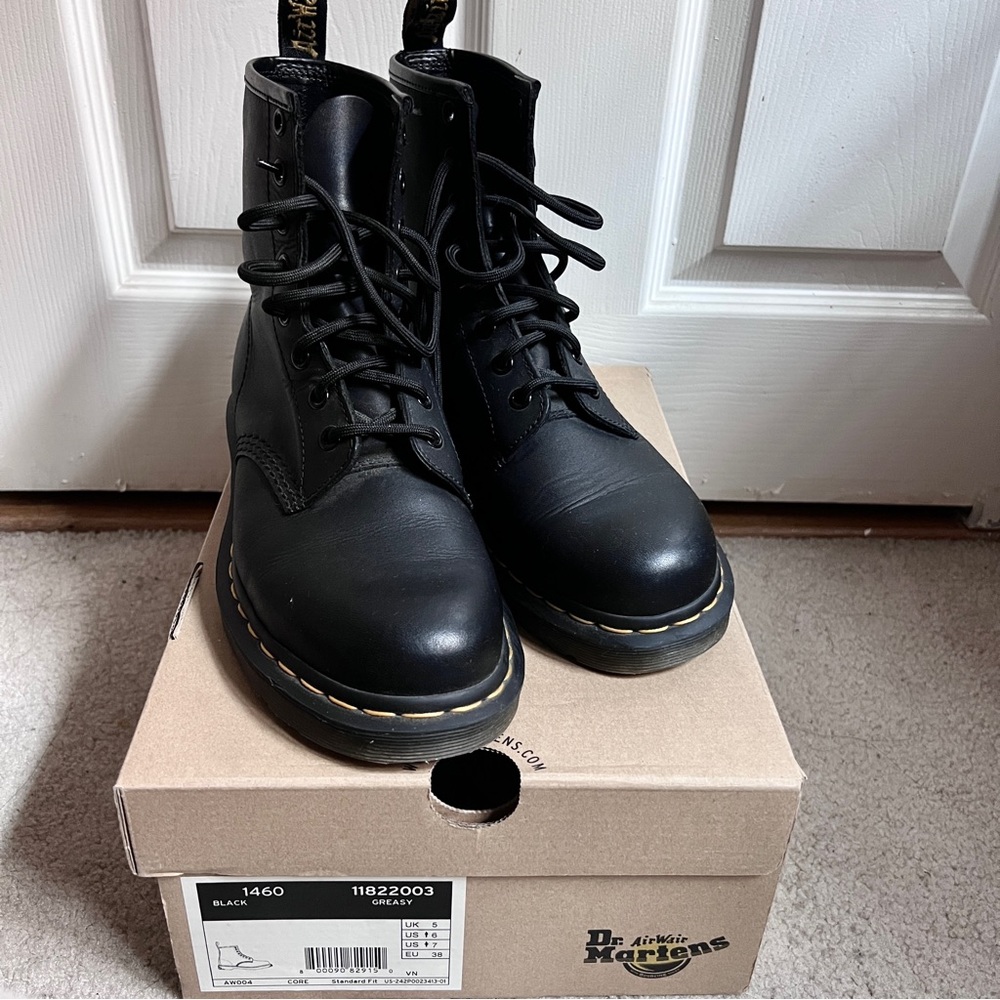 Black Dr. Martens 8-eye 1460 boots